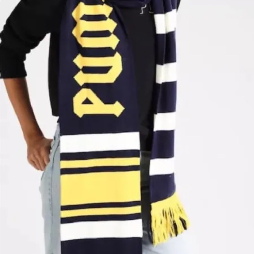 New Fenty Puma By Rihanna Long Varsity Scarf  Evening Blue Lemon Vanilla